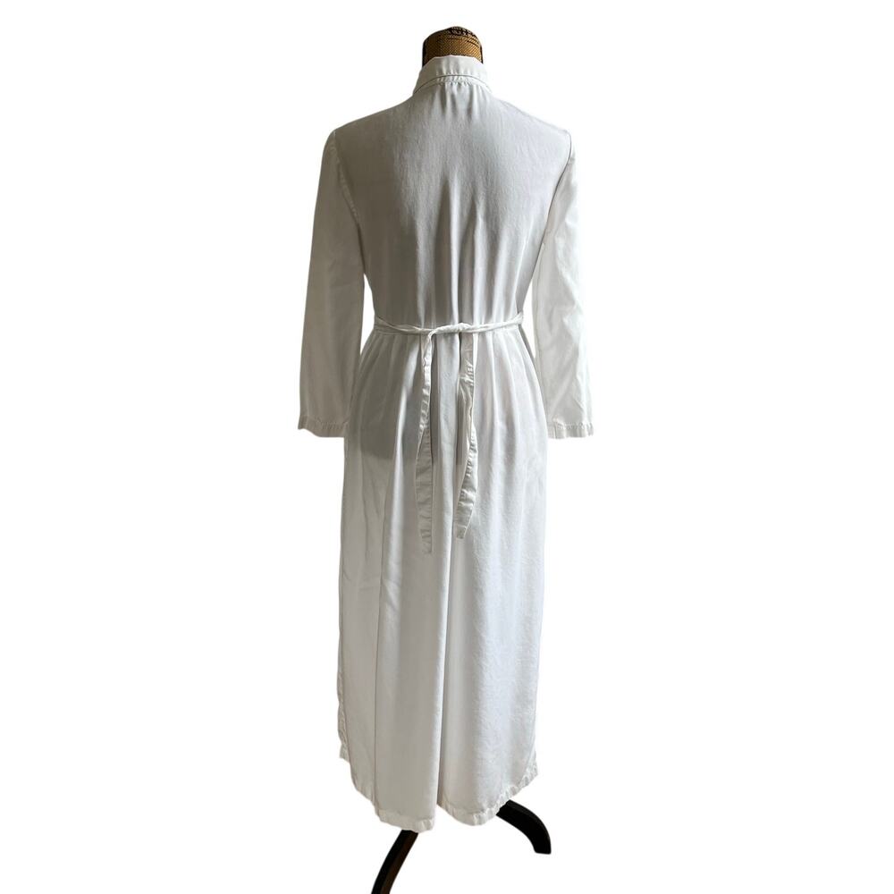 90s Dressed In White Rayon Checkered Top Button Long Sleeve Maxi Dress Women’s S - Picture 2 of 9